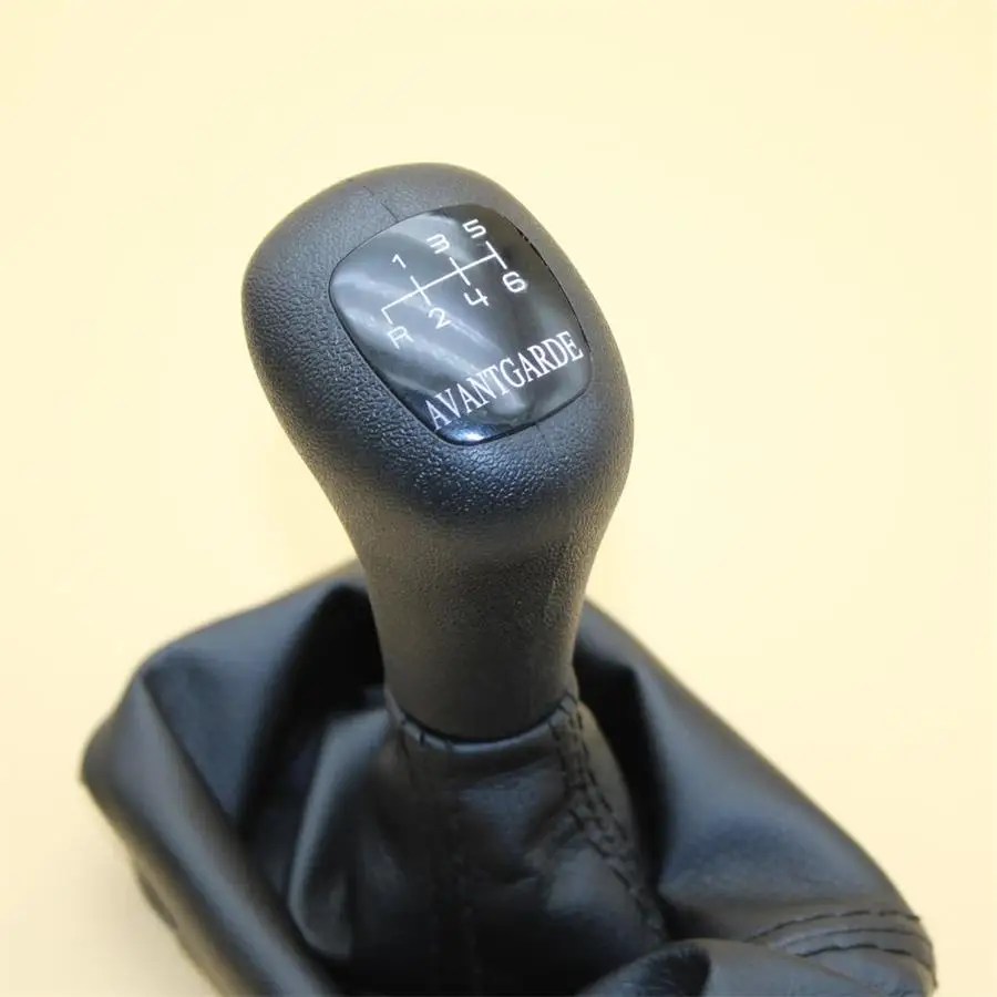 6 Speed Car Stick Gear Shift Knob With Leather Gaiter For Mercedes Benz W202 C (93-01) C208 CLK (97-03) W210 E (95-03) AVANTGARD