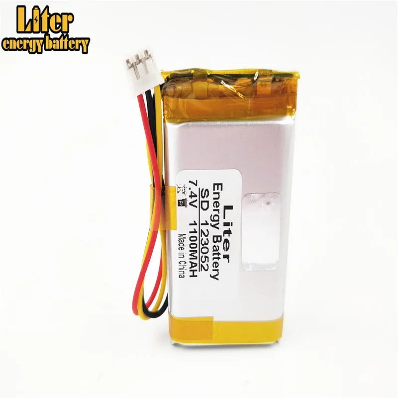 7.4V 1100mAh 123052 PHR2.0/3P;NTC;Polymer Li-ion battery for DVD player JBL Flip 1 bluetooth speaker, 603050-2S