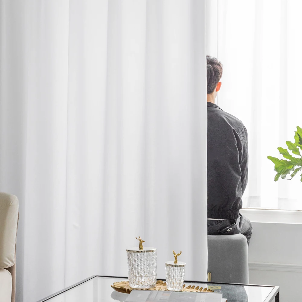 Beste kwaliteit luxe witte pure gordijnen voor slaapkamer woonkamer decoratie raam voiles tule gordijn effen kleur