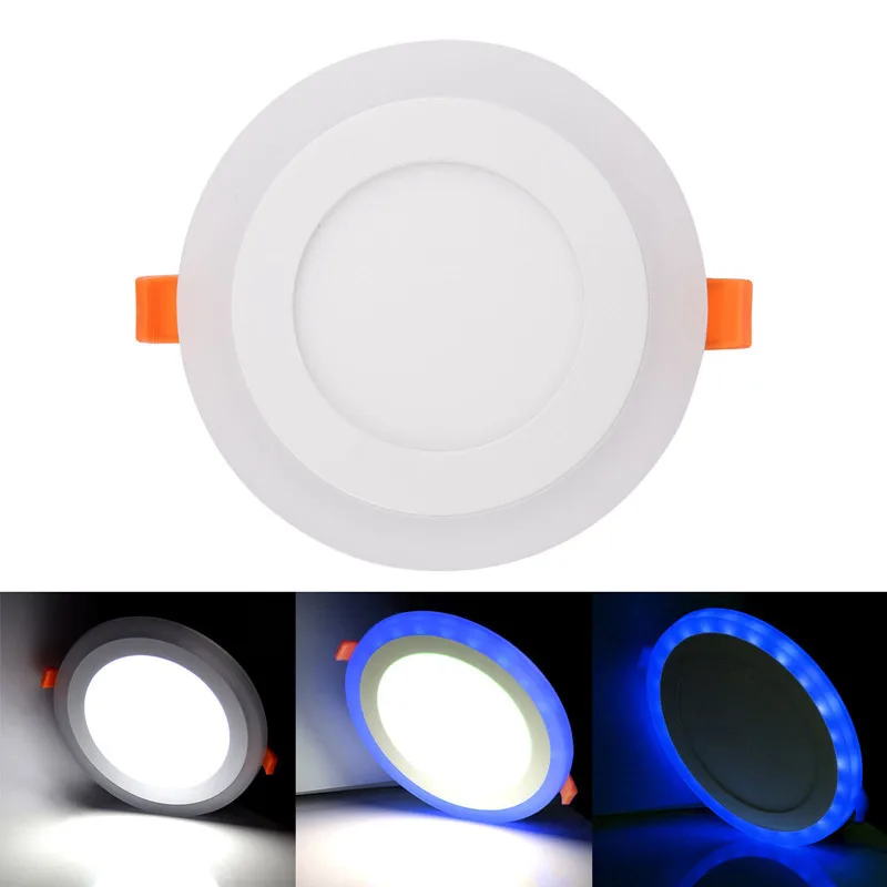 Hot Sale Round/Square RGB LED Panel Light + Remote Control 6w/9w/16w/24W Recessed LED Ceiling Panel light AC85-265V+Driver