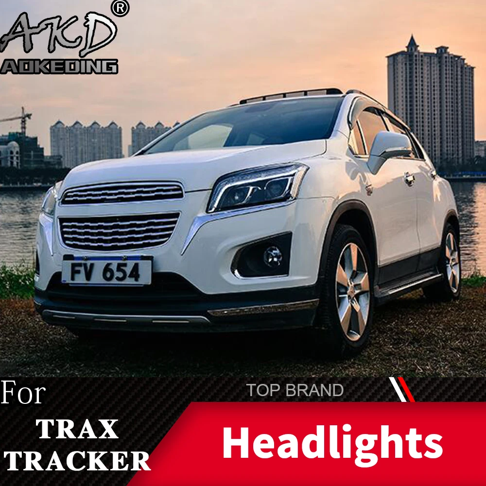 AKD Head Lamp For Chevrolet Trax 13-17 Tracker Headlight DRL H7 LED Bi Xenon Bulb Assembly Upgrade Dynamic Signal Accessories