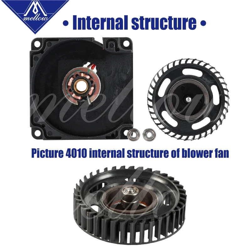 Mellow 1pcs 12V/24V 3D Printer Small Cooling Dual Ball Bear 4010 Fan Cooling Extruder Hotend Special Small Fan 2 Wire