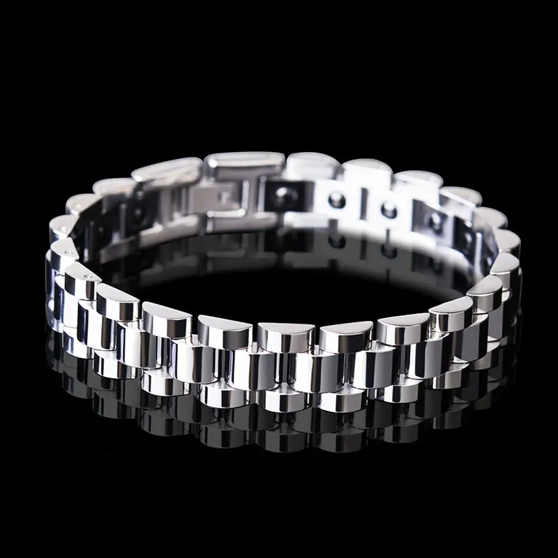 

Gold Silver Color Tungsten Carbide Bracelets Cool Steel Energy Balance Health Care Biker Bracelets for Men Women Lover Jewelry