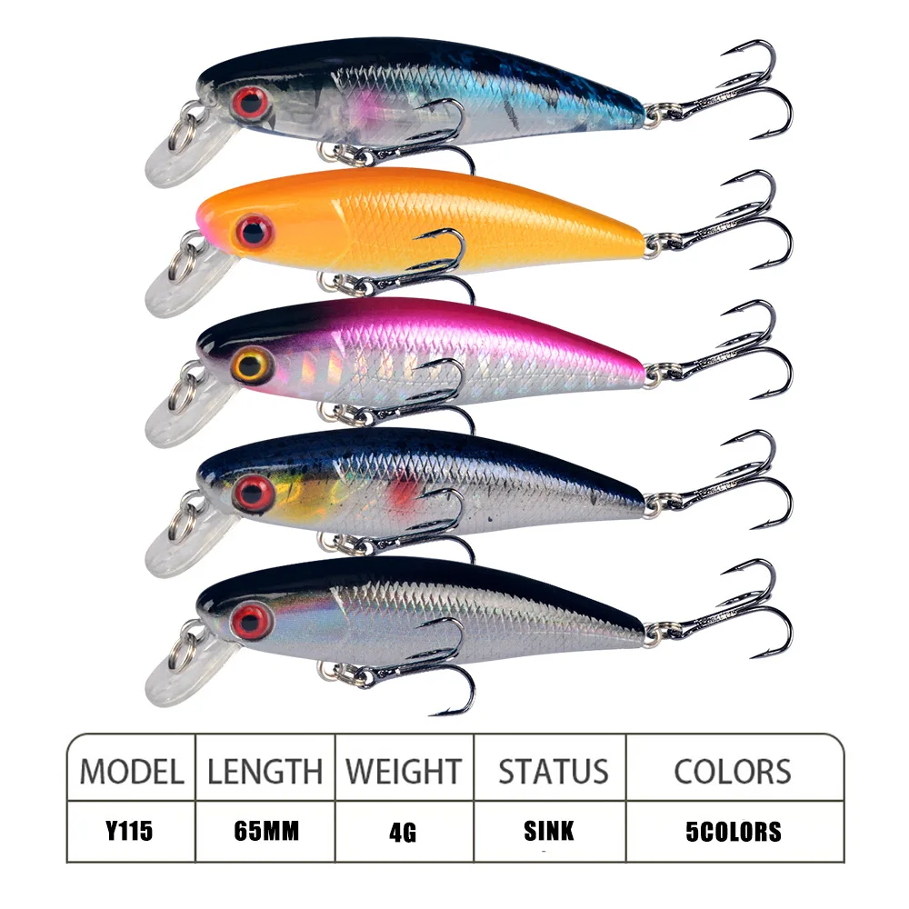 1 pçs qualidade wobblers 6.5cm 4.5g trolling minnow isca de pesca em pique artificial duro crankbait peixe isca peche carpa