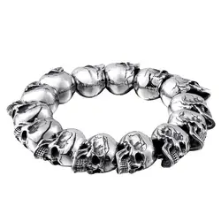 Domineering Men's Skull Bracelet Retro Punk Biker Bracelet Hip Hop Jewelry Cool Band Skeleton Bracelet Male Jewelry Party Gifts
