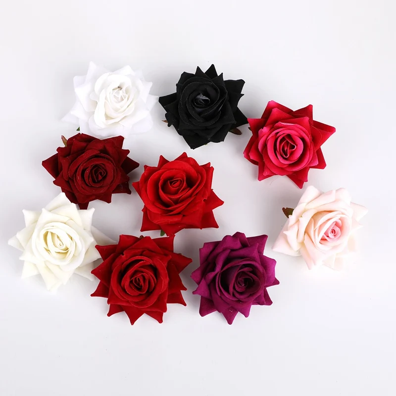 5 Pieces Bridal Corsage Material Wedding Decorative Flowers Wall Home Decoration Accessories Fake Roses Head Artificial Flowers