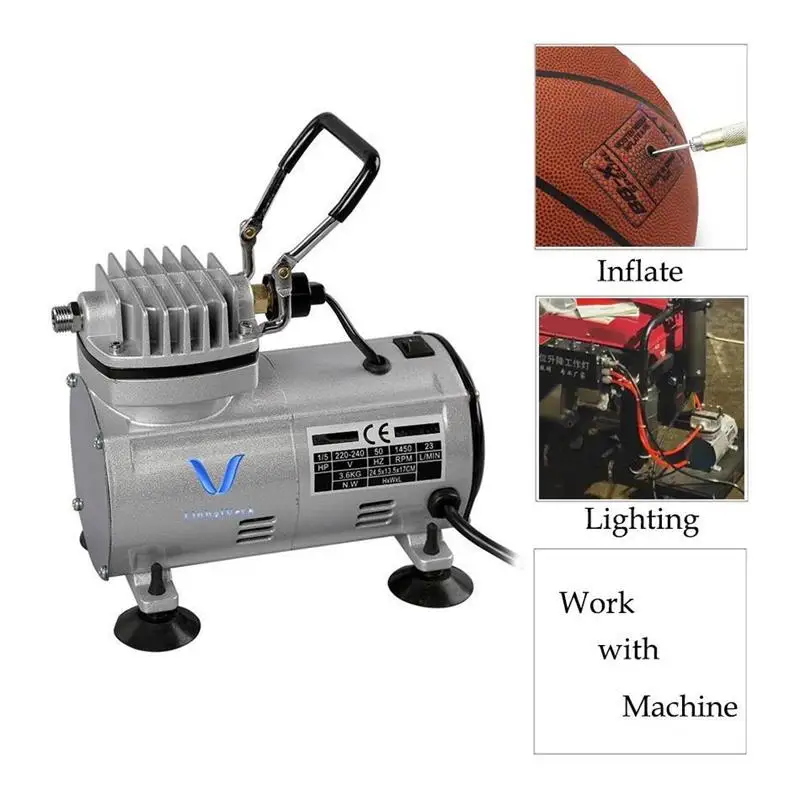 Air Compressor Power Tools  Convenient Airbrush Professional Gravity Feeding Double Action Piston AC-18 Series Air Compressor