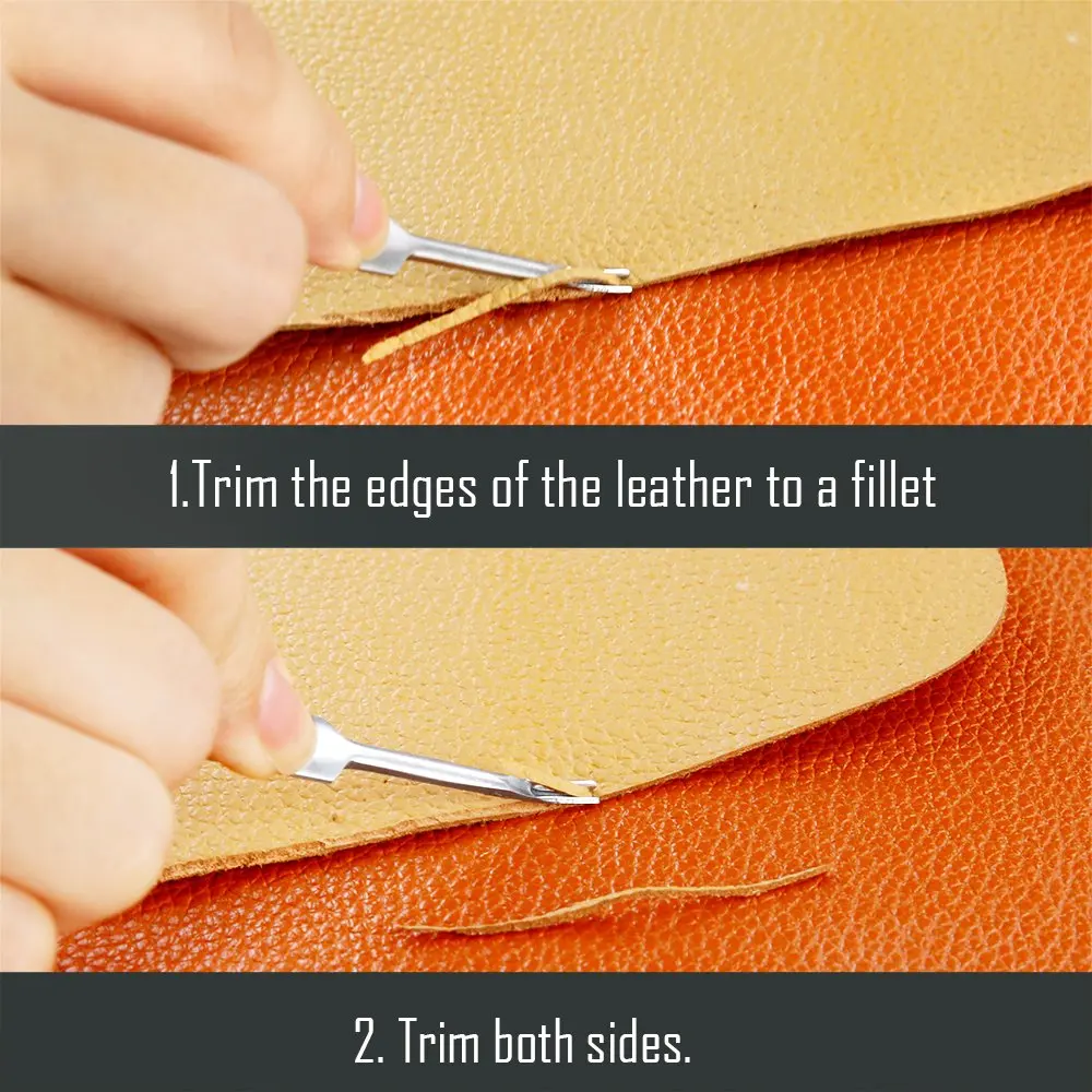 5Pcs DIY Hand Leathercraft Stainless Steel U V Shaped Leather Stitching Groover Skiving Edge Beveler Leathercraft Tool Kit D30