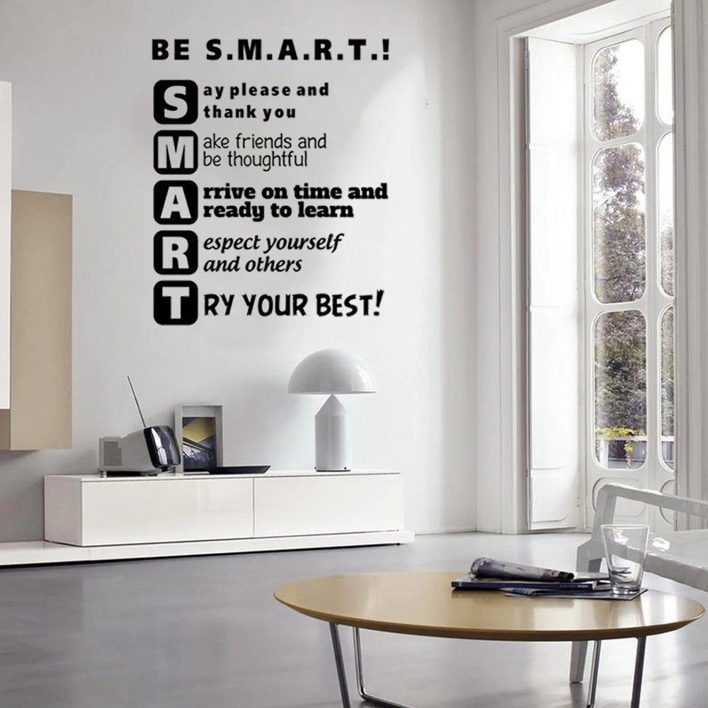 Be Smart Classroom Inspirational Quote Wall Decal Study Education Saying Vinyl Sticker Knowledge Sign Art School  Decor