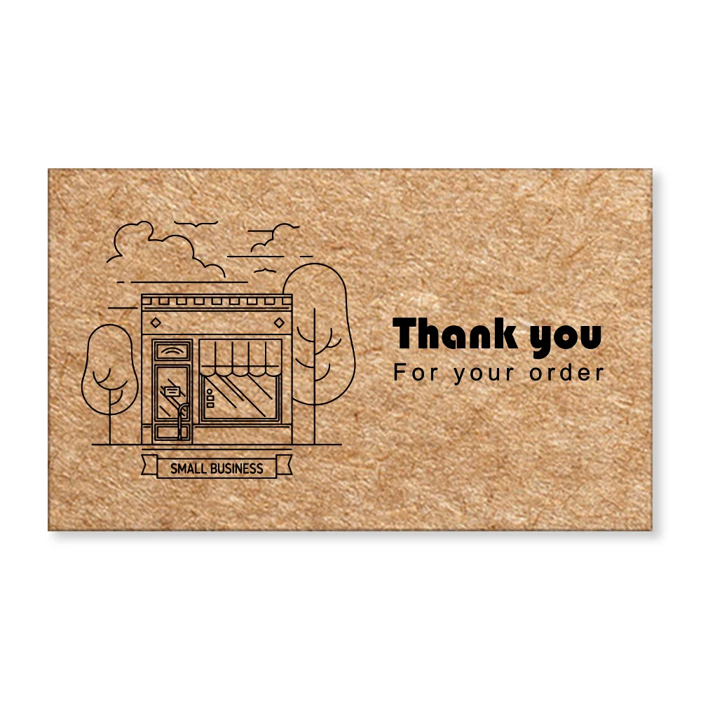 30pcs/bag Kraft Paper Thank You Card Enterprise Store Business Thank You Order Card Wholesale Gift Decoration Card