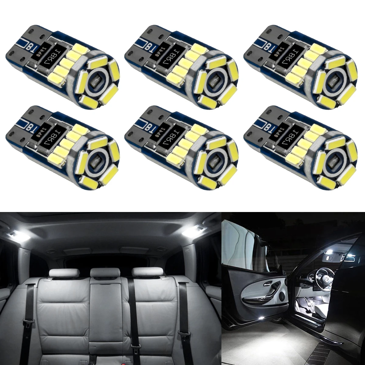 6 Pcs T10 Led Car Interior Bulbs 194 168 W5W For Nissan Qashqai J10 J11 Navara X-Trail t31 t32 Tiida Pathfinder Juke Murano Note