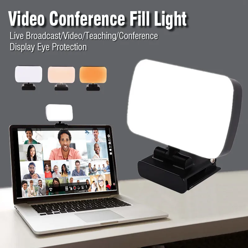 Video Conference Lighting Kit,Clip on Light for Laptop/Computer with 10 Brightness Level & 3 Dimmable Color,Webcam Light for Zoo