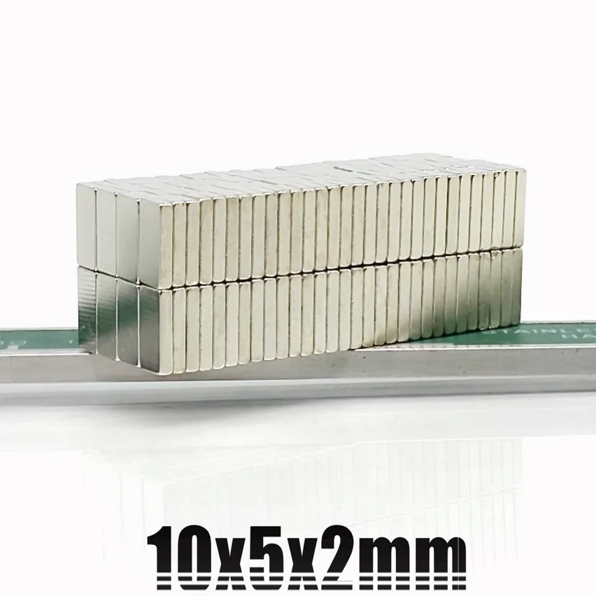 10/20/50/100/200 sztuk N35 prostokątne magnesy f 10x5x2mm Super silny magnes neodymowy 10*5*2mm magnes NdFeB 10mm x 5mm x 2mm