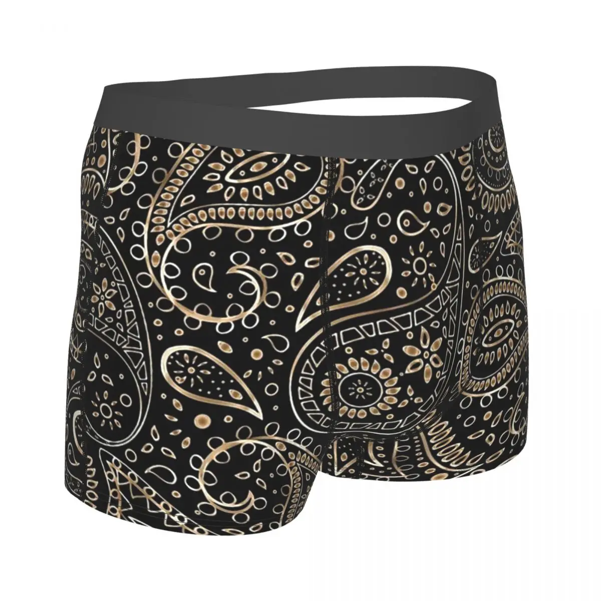 Pretty Gold Bohemian Art Paisley Gradient Beige And Brown  Camouflage Army Underpants Homme Panties Male Underwear Ventilate