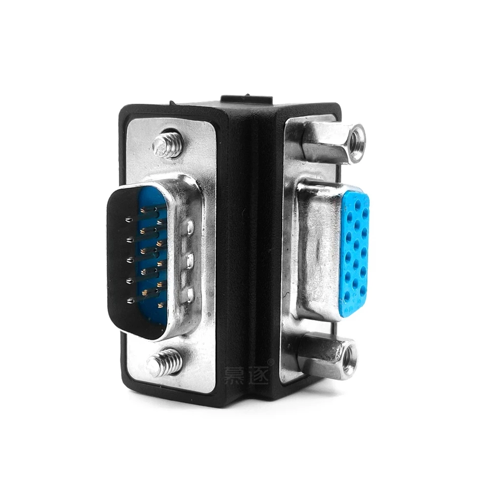 1 stücke 90 Grad Nach Unten Rechts Abgewinkelt VGA SVGA Stecker Auf VGA 15Pin Weibliche Monitor Adapter für PC Laptop TV