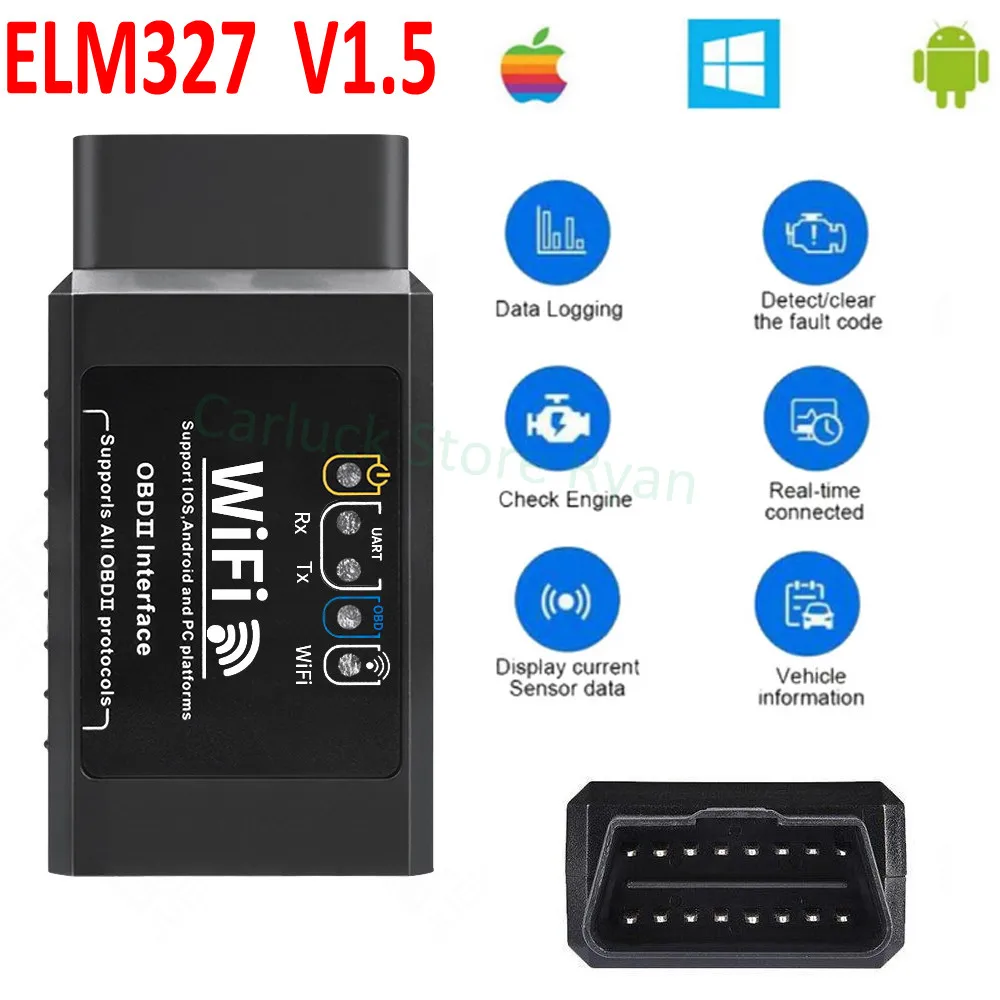 

OBD2 WIFI ELM327 V 1.5 Scanner For IPhone IOS /Android Auto OBDII OBD 2 ODB II ELM 327 V1.5 WI-FI Code Reader Diagnostic Tool