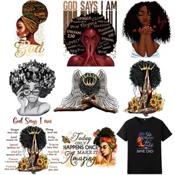 NEW Adhesive Patch For Black Women Clothes Thermal Transfer Craft Hot Tear Custom Patch African Girl T-shirt Jeans