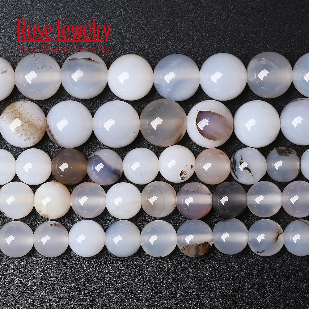 Free Shipping Wholesale Natural Stone Flowers Agates Round Loose Beads 15