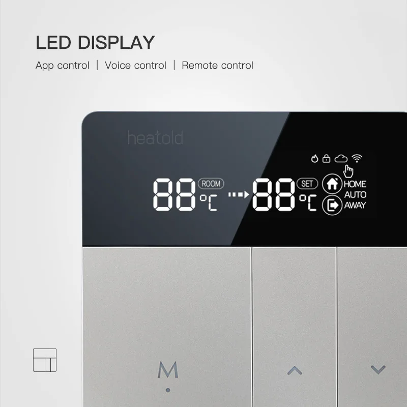 อุณหภูมิสีขาวสมาร์ท APP ไฟฟ้าน้ำชั้นหม้อไอน้ำความร้อน WiFi Thermostat