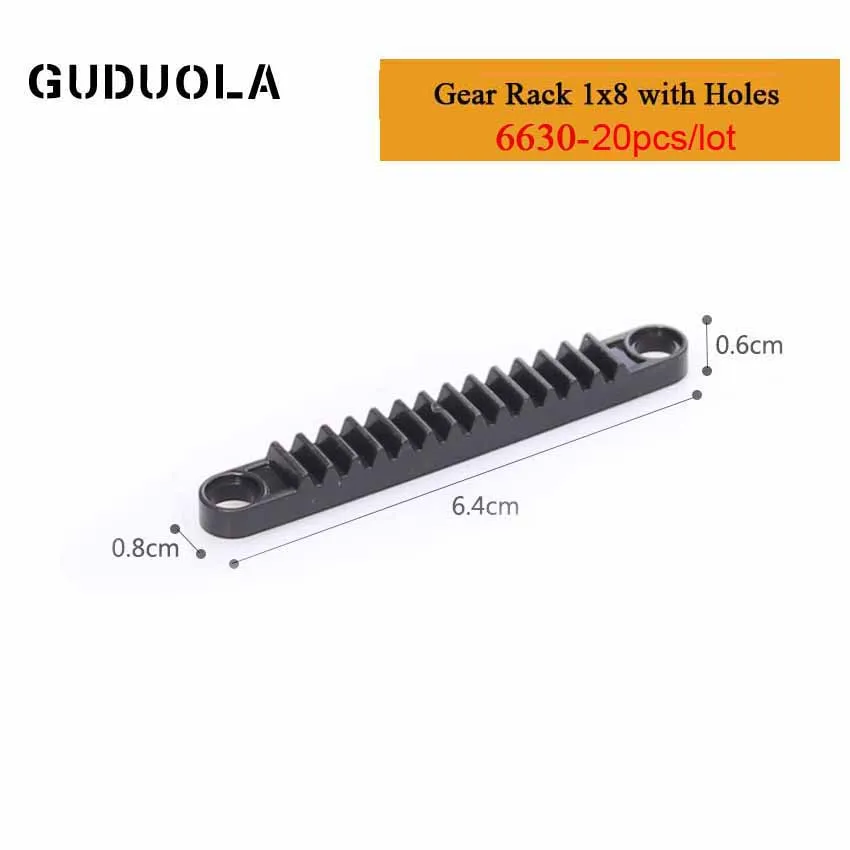 

Guduola Parts 6630 Gear Rack 1x8 Building Block Set MOC Model Assembles Particles Educational Bricks Toys 20pcs/lot