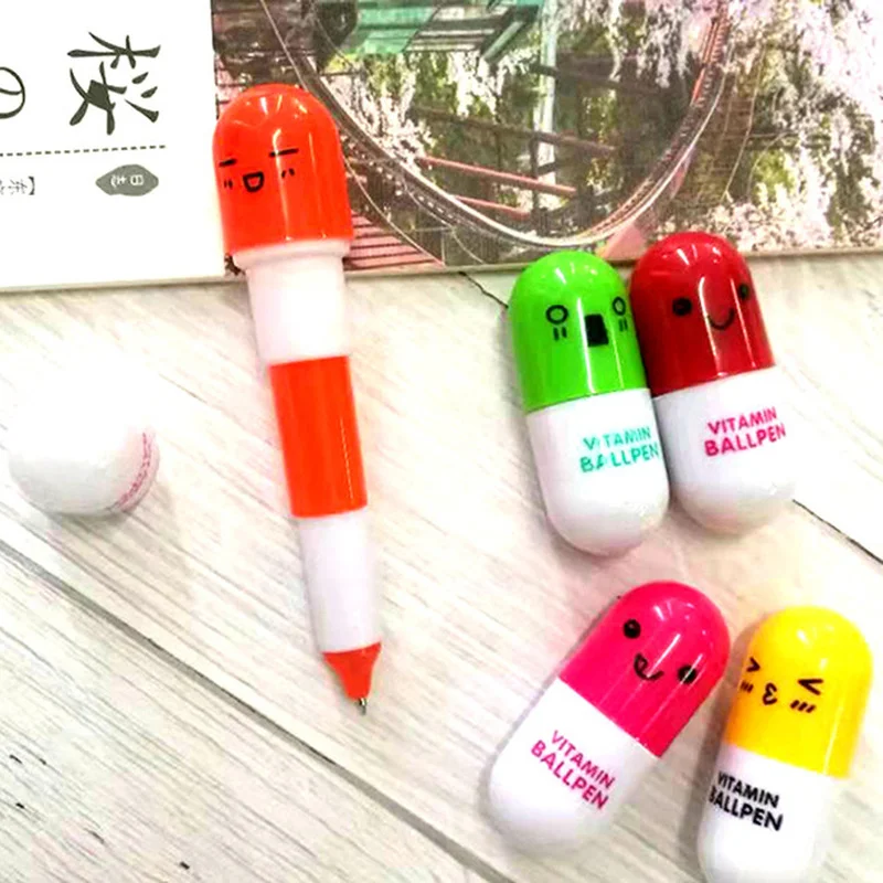 1PCS Mini Pill shaped Capsule Highlighter Vitamin Marker Graffi Color Pens Stationery Office School Supplies For Notes