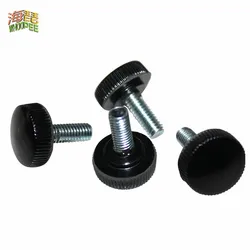 4 Pcs M5 M6 Black Bakelite hand screw Round /fillister head plastic hand screw (Head diameter 17mm)