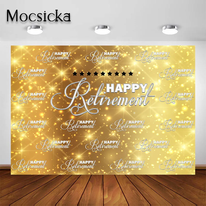 Mocsicka Happy Retirement Backdrop Retirement Theme Party Decorations Photography Background Photoshoot Photobooth Banner