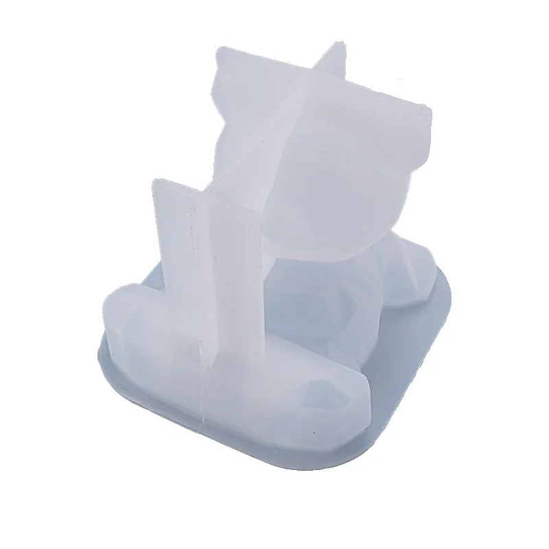 DIY Transparent Lazy Bear Three-dimension Geometric Silicone Mold Phone Stand Table Dec Cartoon Bear Resin Mold Jewelry Casting