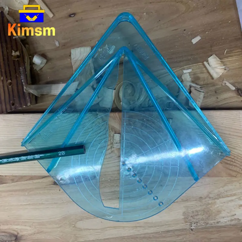 

Irregular Wood Centering Ruler Thick Transparent Durable Acrylic Woodworking 60/90 Degree Measure Center Of Circle Location Tool