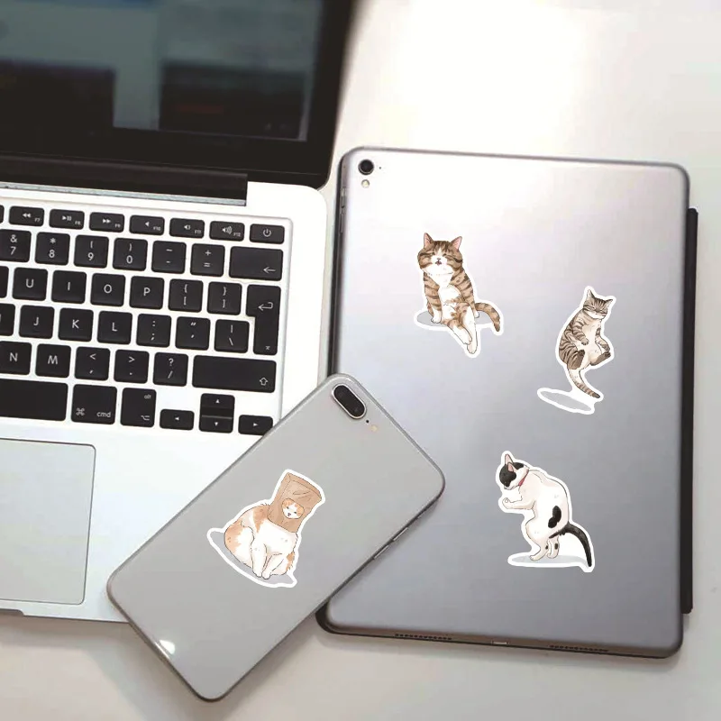 10/30/50PCS Cartoon Anime Cute Cat Graffiti Sticker tazza d'acqua Laptop bagaglio chitarra regalo giocattolo PVC adesivo impermeabile all'ingrosso