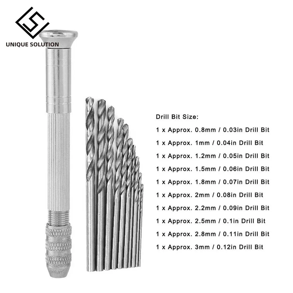 Stainless steel precision Hand Drill Gundam military model tool Reconstruction punch Drilling tool Send 10 drill bits