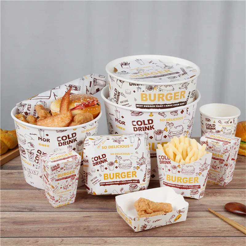 

100pcs Fried Chicken Packaging Box Wax Paper Hamburger Paper Wrap Kitchen Disposable Food Packing Bread Bags