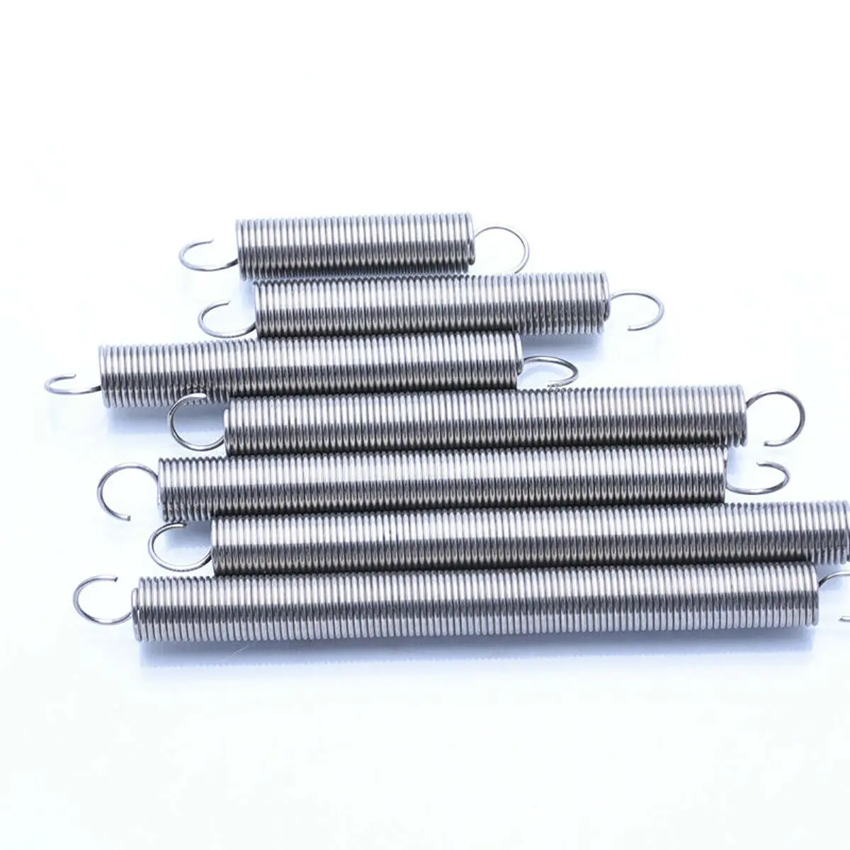 Diametro filo 0.5mm x diametro esterno 4mm 304 molla di prolunga in acciaio inossidabile molla di trazione con gancio aperto, lunghezza 65-300mm