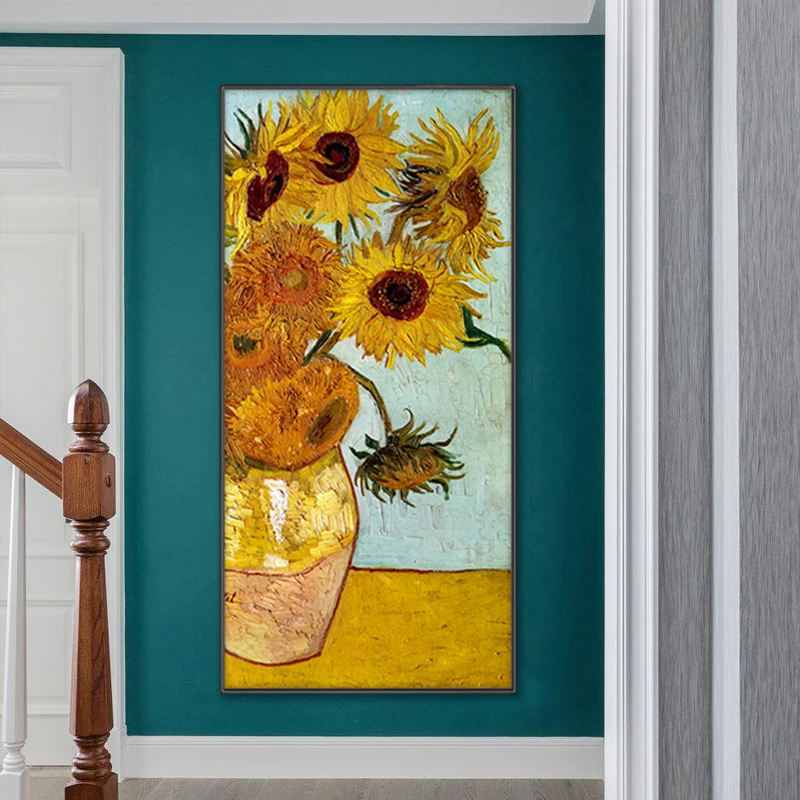 EECAMAIL Modern Diamond Painting Sunflower Nordic Corridor Aisle Vertical Version Cross Stitch Full Diamond Embroidery No Frame