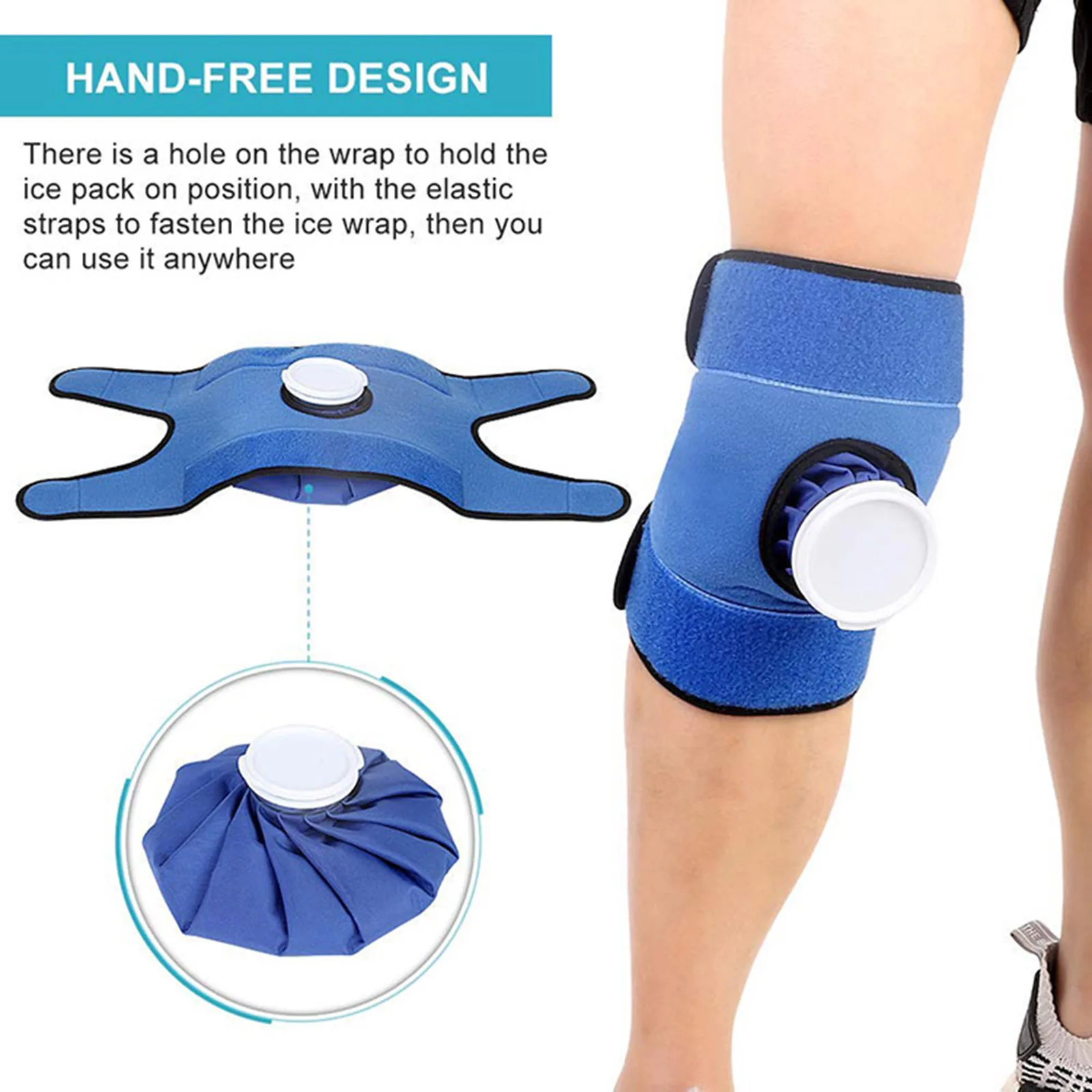 3 Packs Ice Bag with Support Flexible Wrap for Injuries Reusable Hot Water Bag for Hot is 50-60℃ Cold Therapy Shoulder Frozen