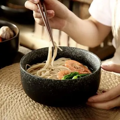 Creative noodle wrist, large ramen bowl, ceramic millet porridge bowl, noodle bowl, beef soup noodle bowl