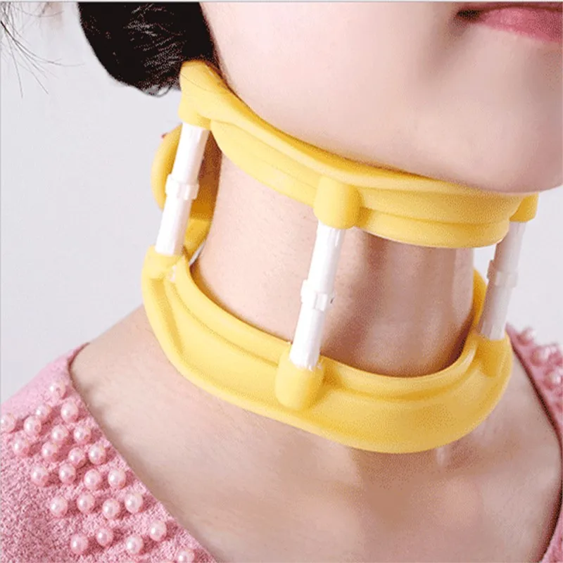 Adjustable silicone neck collar framework elongation neck traction Massager vertebrae support massage to relax