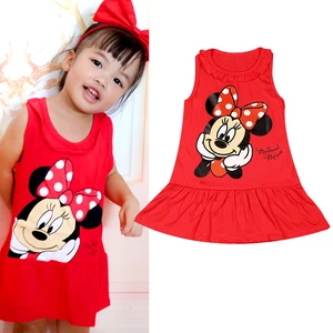 Kinderbaumwolle Minnie Prinzessin Kleid, Mädchen Sommerkleidung, neue Mode, Cartoons, rot, 1-6 Jahre 6 Hauptverkäufe rotes Canelado -Kleid - №3