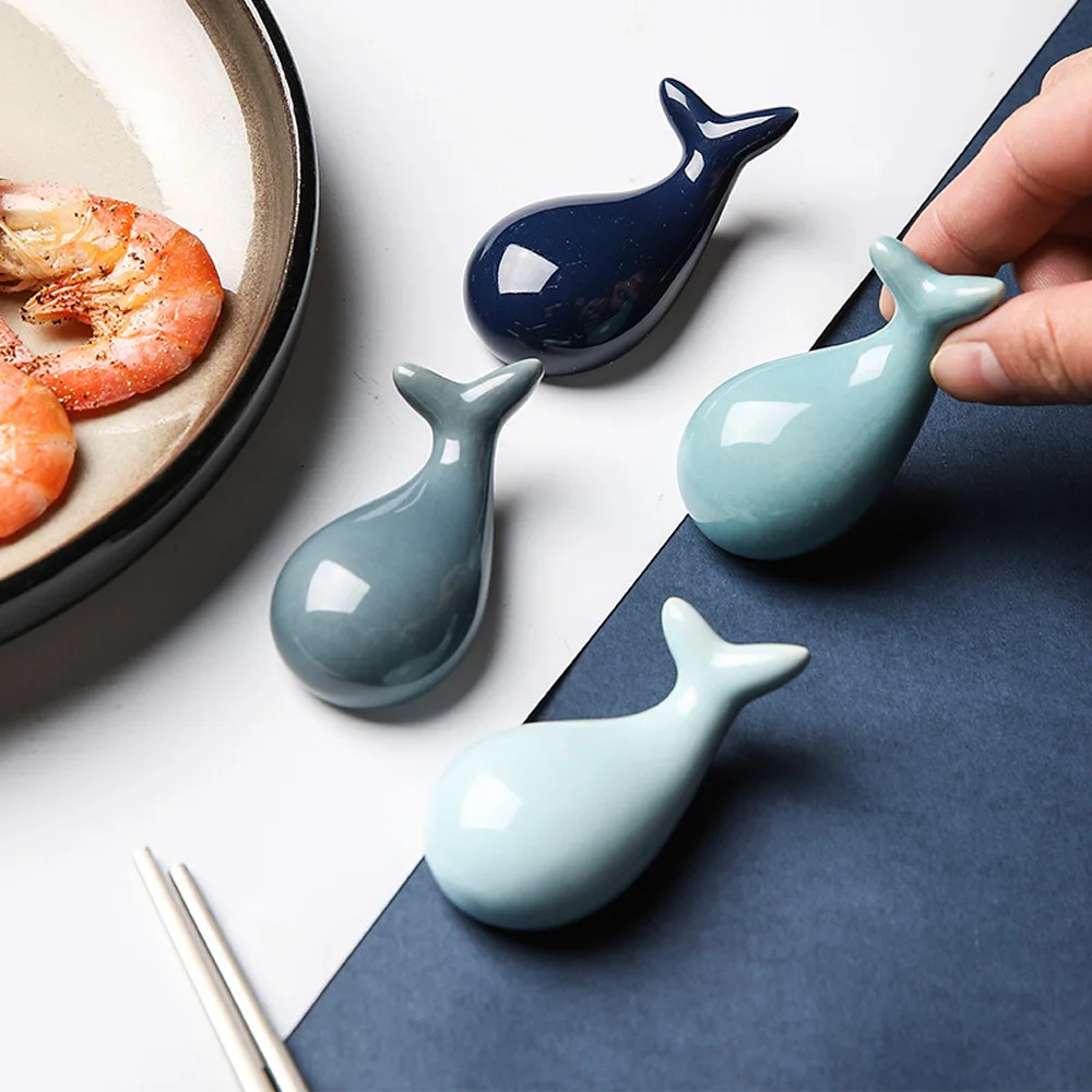 1PC Chopsticks Holders Whale Shape Ceramic Fashion Kitchen Tableware Chopsticks Holder Stand Drop Shipping