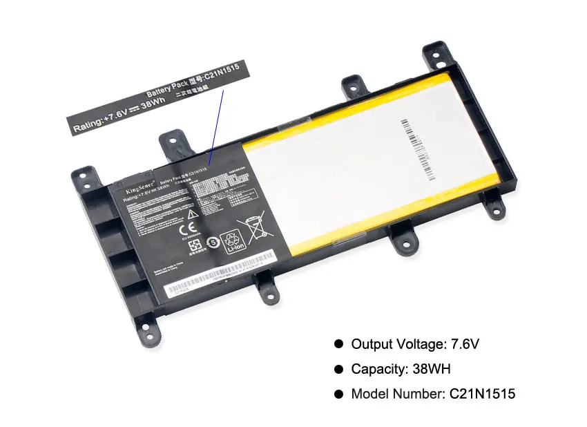 KingSener-Batterie d'ordinateur portable C21N1515, pour ASUS F756UW F756affiliés K756UW P2720UQ P2730UQ P2740UQ P756UJ R753UA R753UB R753affiliés X756U 38WH