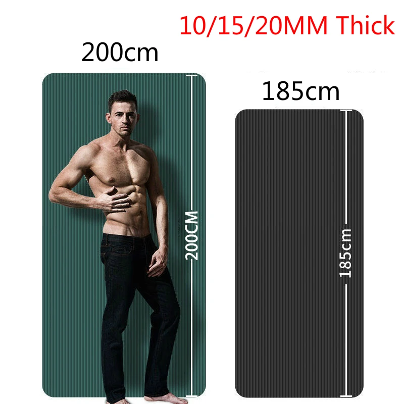 10/15/20mm Yoga Mat ispessimento ingrandito NBR Fitness esercizio Sport Mat s antiscivolo per palestra Home Fitness Pad ginnastica Dance Pad