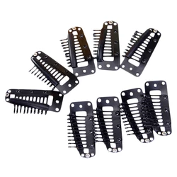 20 Snap Comb Clips 36mm 10 Teeth for Toupee Wig Weft Hair Extension Rubber Back Snap Hair Toupee Clip