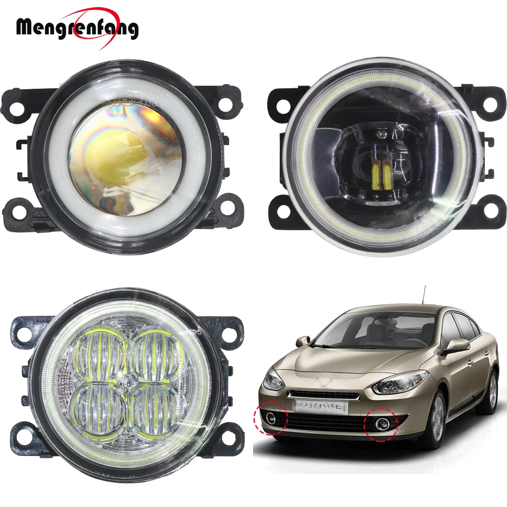 

2 X Car Fog Light LED Halo Ring Angel Eye Daytime Running Light 4000LM 12V High Bright For Renault Fluence L30 Saloon 2010-2015