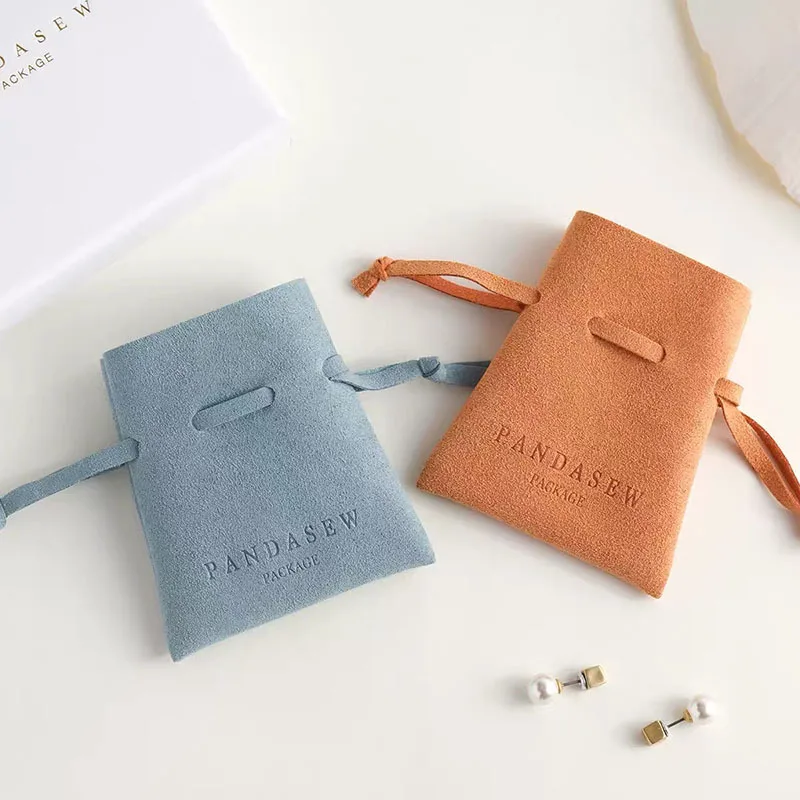 1000Pcs Suede Jewelry Pouch High Quality Treasure Packing Bag Gift Sachet Bolsa Multi Size Elegant Pocket Can Customized Logo