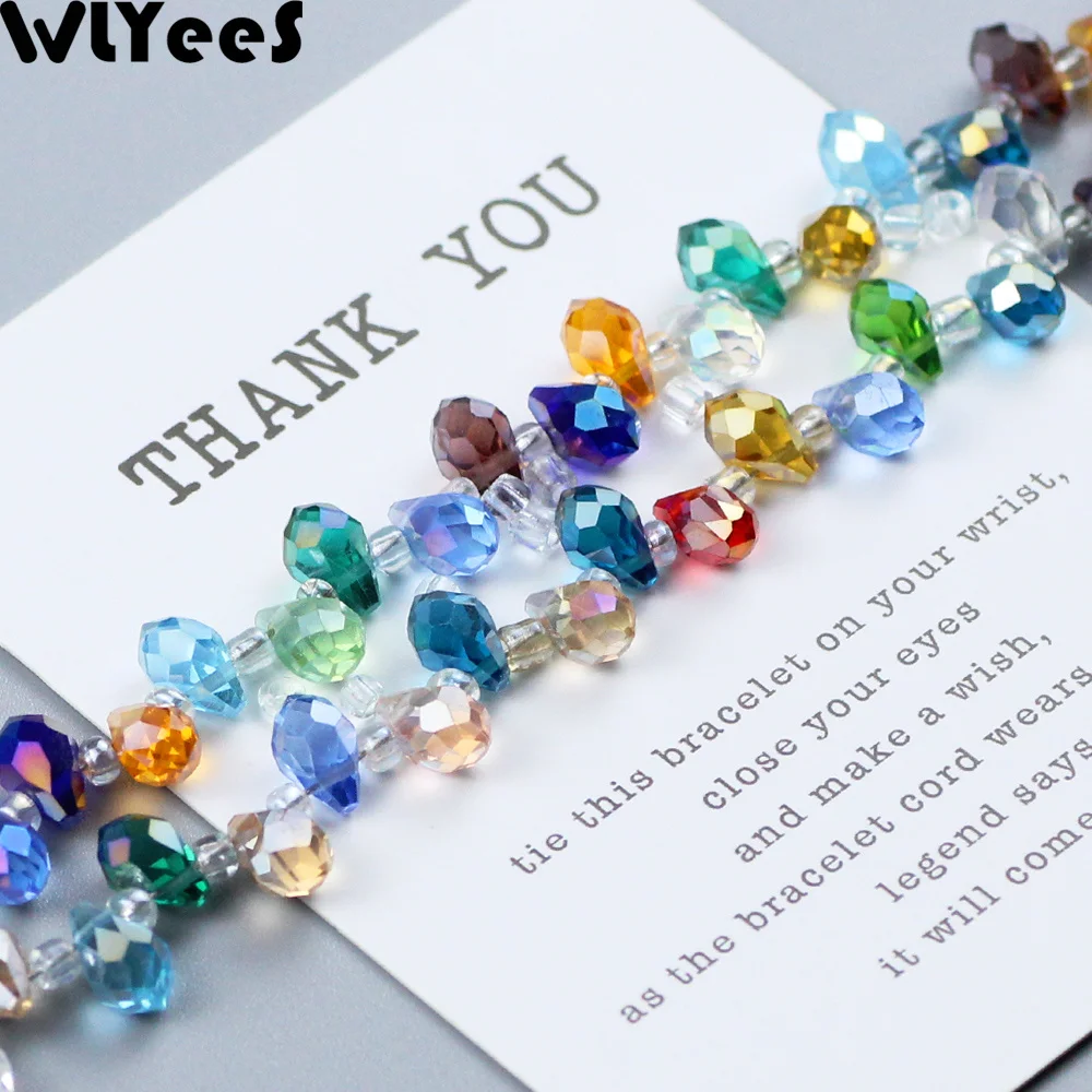 WLYeeS 5x8mm Water droplets shape Austrian crystal beads 50pcs Teardrop Pendant loose beads Jewelry Necklace Earrings Making DIY