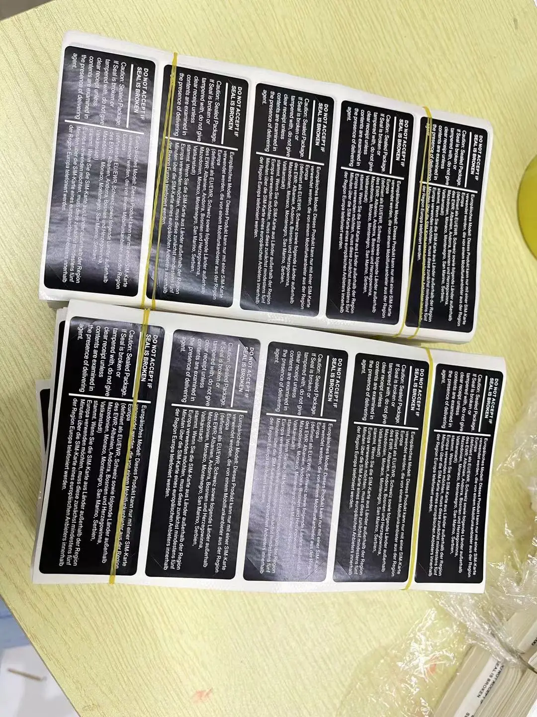 100pcs/lot batch universal mobile phone sealed label sticker 90mmX30mm black