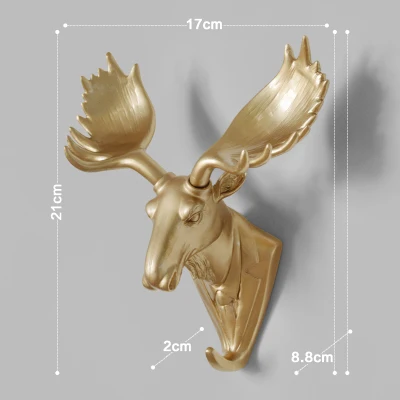 

furnishings gilt resin deer head hanging animal three-dimensional hanging living room bedroom photos wall decoration Hanging Art