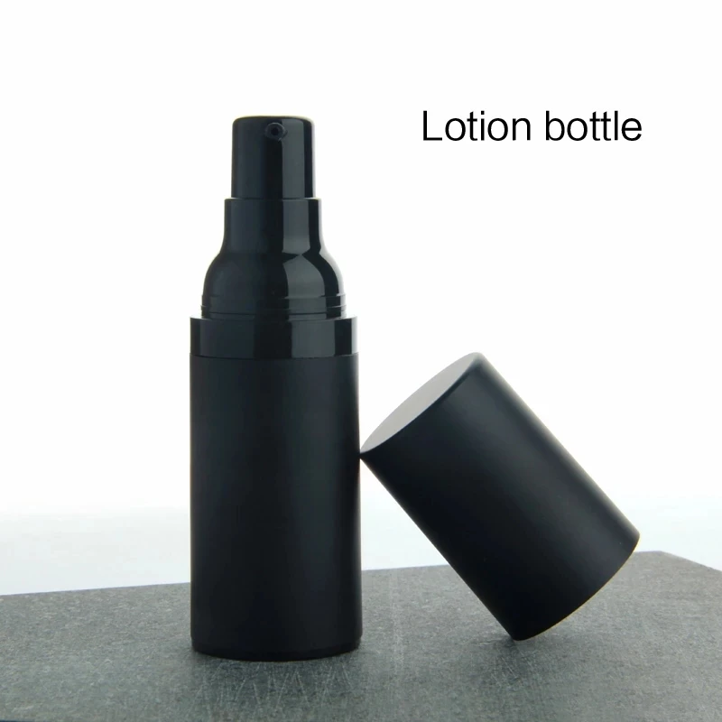 10pcs/lot 15ML 30Ml 50ML Plastic Emulsion bottles spray bottle matte black vacuum bottle Airless Pump Vacuum Container