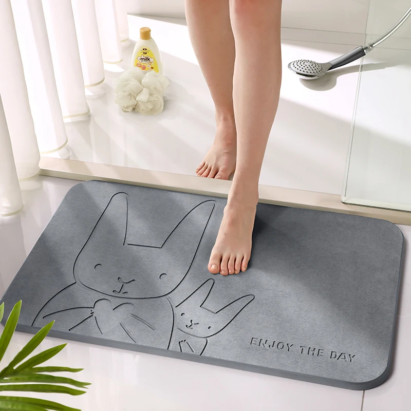 zq  Diatom Mud Absorbent Pad Bathroom Non-Slip Floor Mat PCs Home Bathroom Quick-Drying