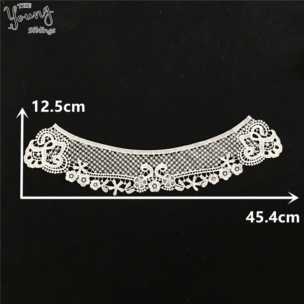 Nuovo Arriva Bianco Del Ricamo Del Fiore Del Merletto da Cerimonia Nuziale Del Neckline Del Collare Del Tessuto da Cucire Applique da Sposa Fai da